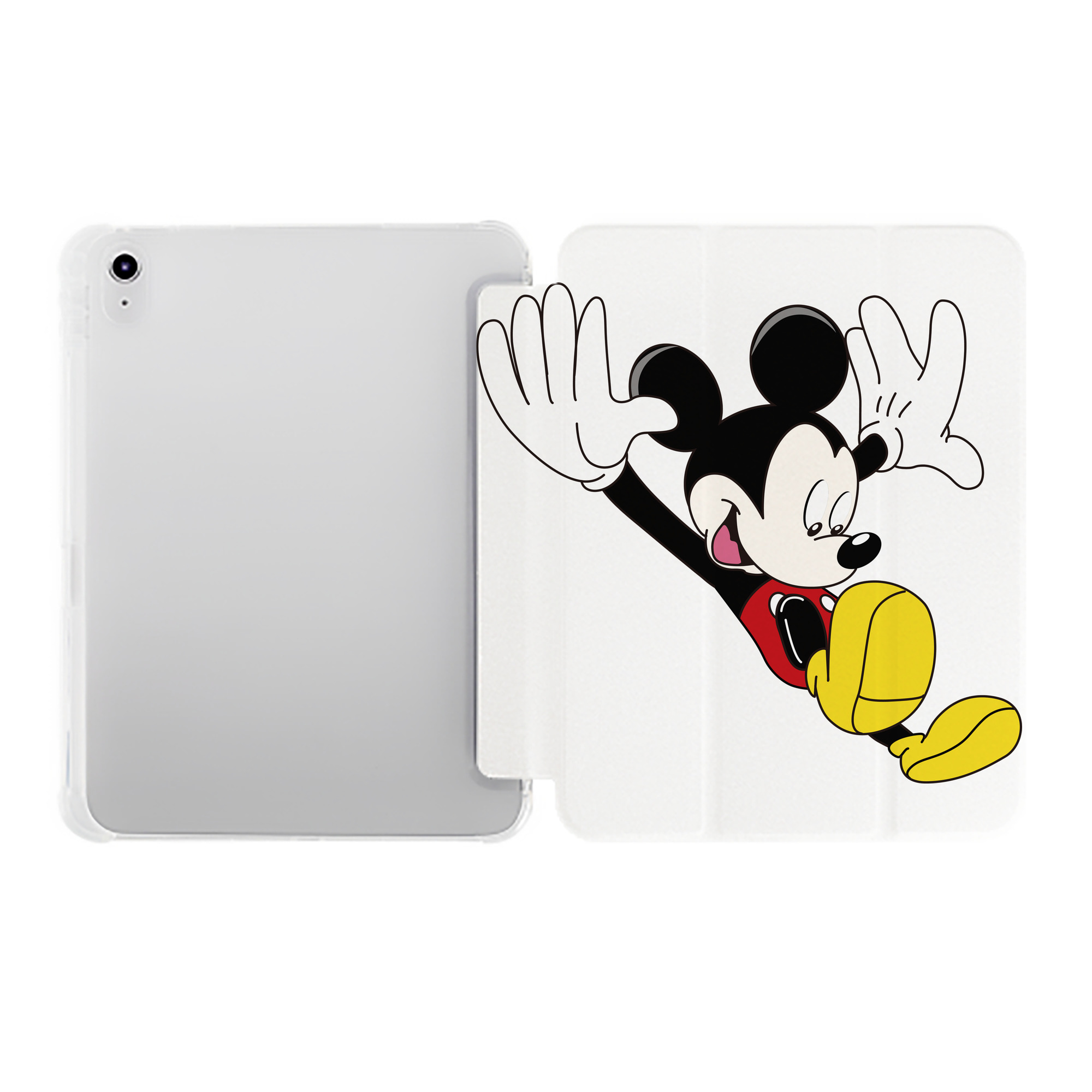（画像用） ミッキーマウス Mickey Mouse IPad ケース ペン収納付き 三つ折りスタンド PUレザー×シリコン 対応機種9.5/10.5/10.9インチ